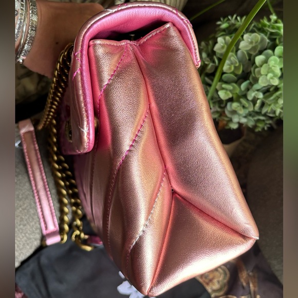 Authentic KURT GEIGER LONDON Quilted 2 tone leather convertible Crosby/shoulder - Picture 5 of 16